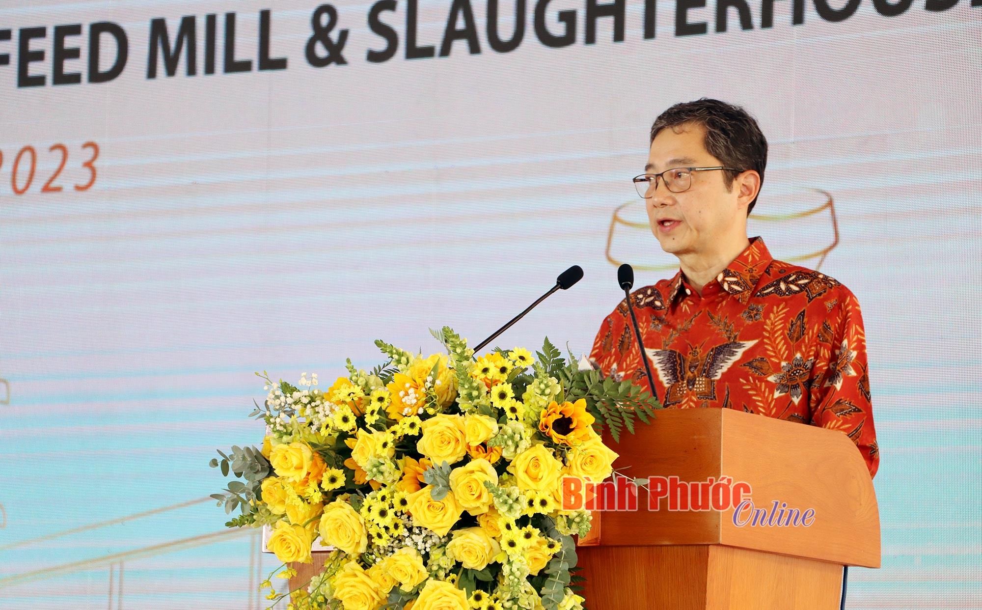 越南Japfa 总经理Arif Widjaja在就职典礼上发表。